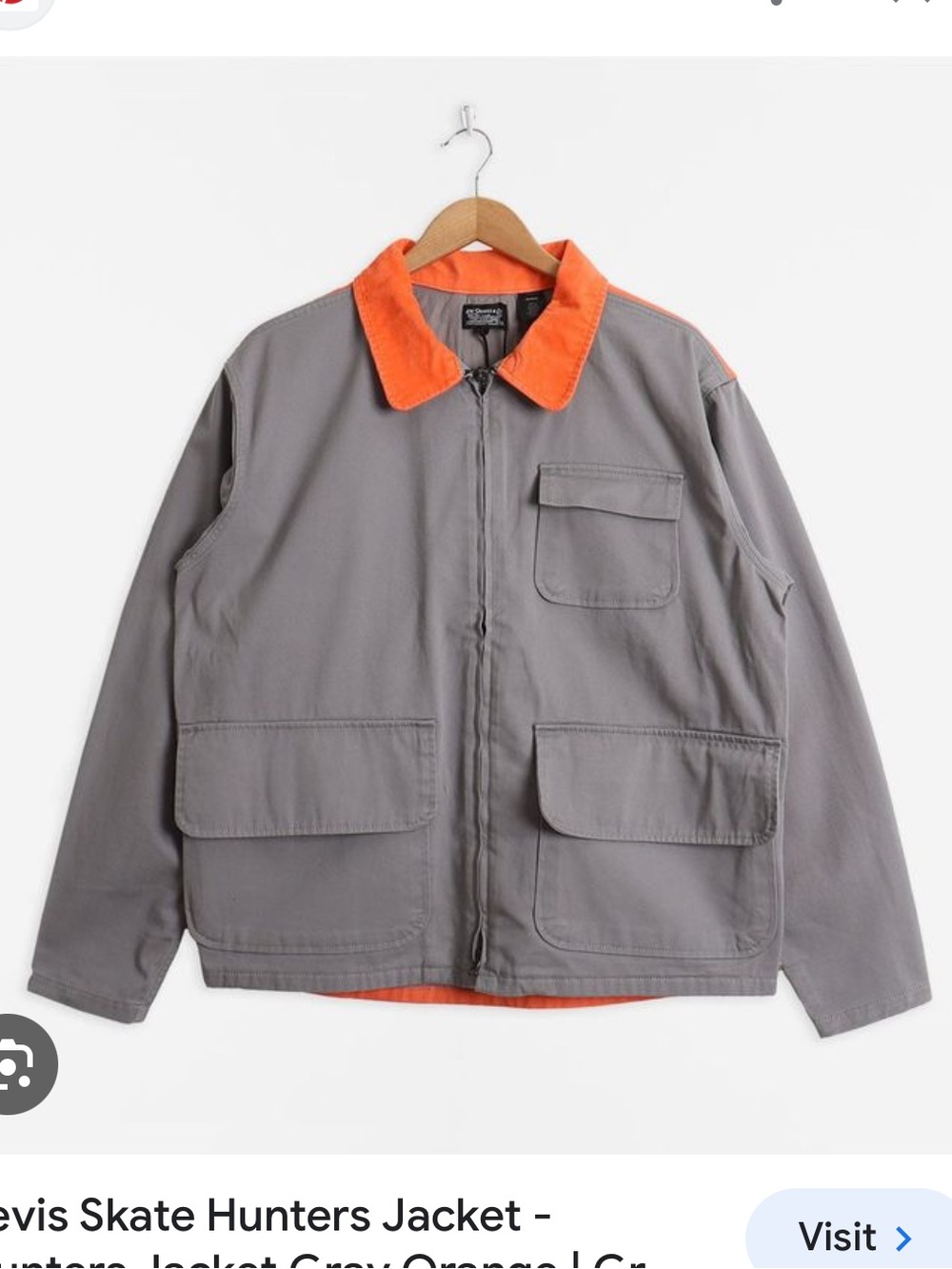 Levi’s Skate Hunters Jacket Men’s M Gray Orange Utility Workwear
